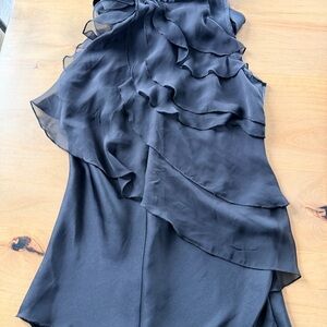 Express Black Ruffled Top